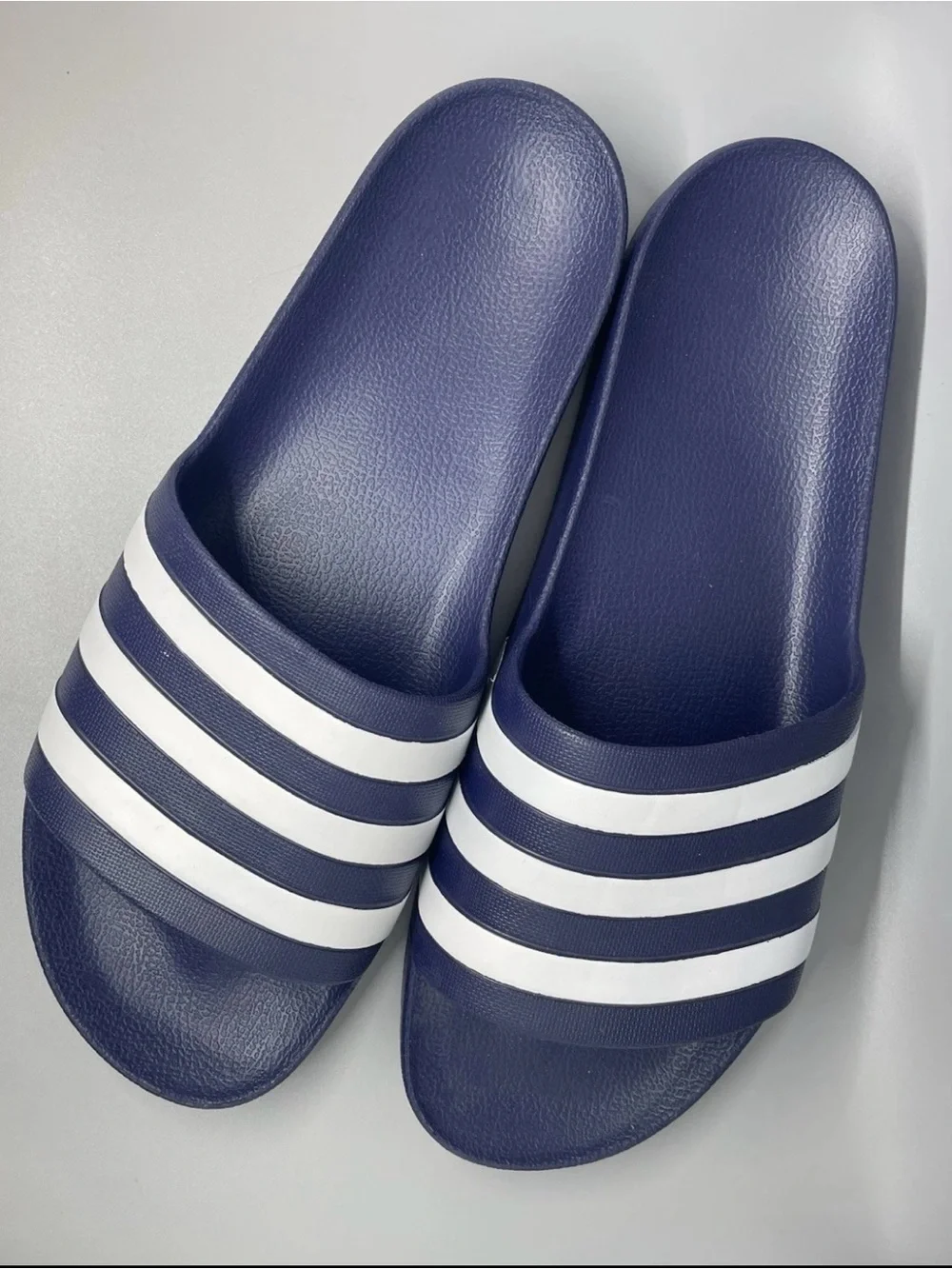 adidas Adilette Aqua Dark Blue White Sports Sandals Slides Men's Size 13